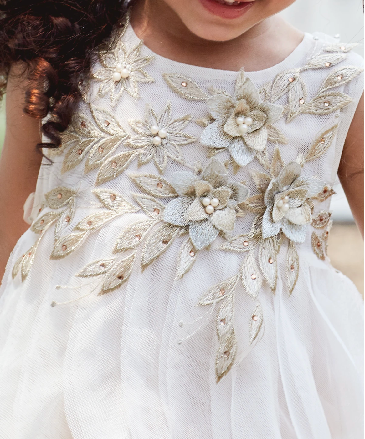 Cascading Champagne Dress